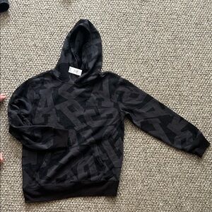 GAP Black & Charcoal Graphic Logo Hoodie Sz xxl 14-16 boys kids